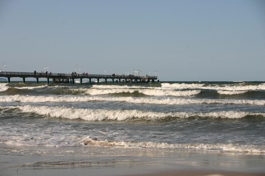 Ostseebad Binz Seebrücke Sturm